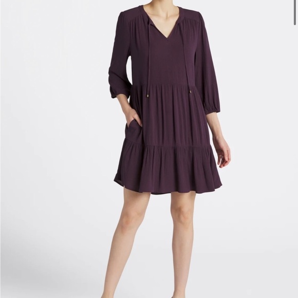 Market & Spruce XXL Petite Women’s Cassi Ruffle Neck Shift Dress with pockets - Picture 1 of 14